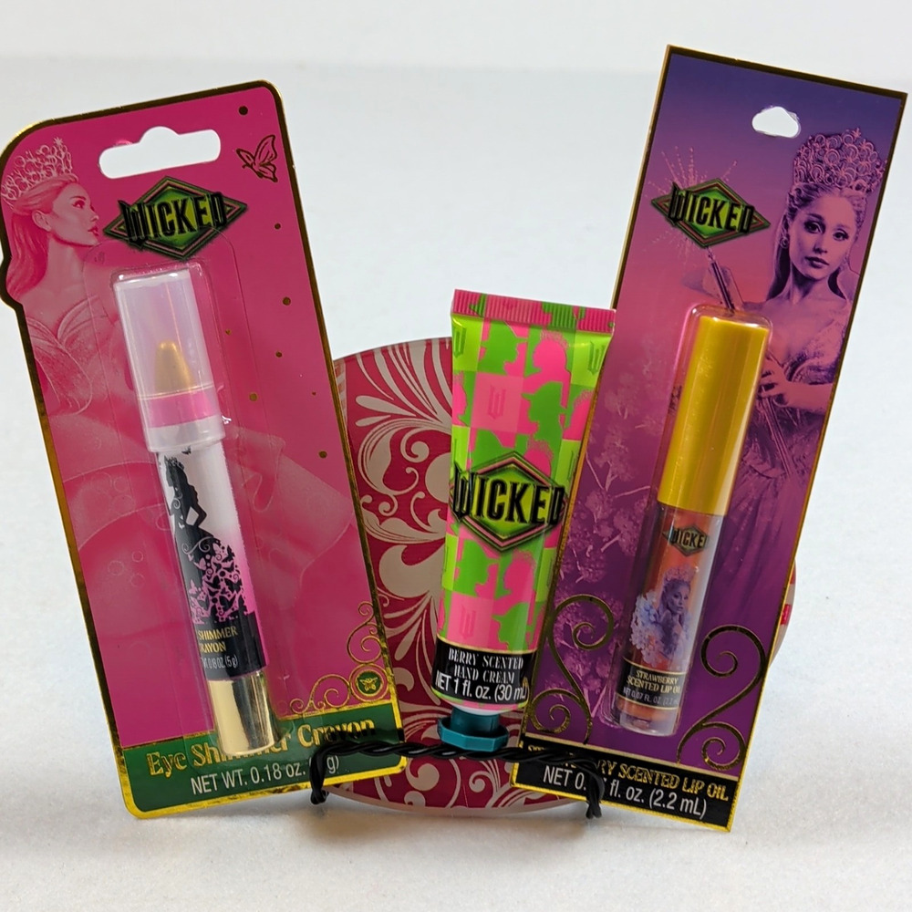 Wicked 3pc Strawberry/ berry Scented Set: Lip Oil, Hand Cream & Eye Shimmer